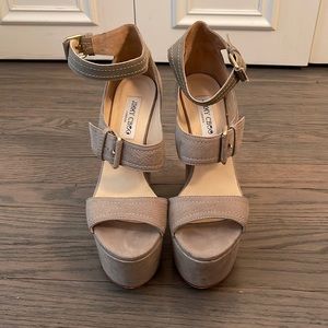 Jimmy Choo Platforms in Grey Leather